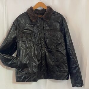 Faux Leather and fur lined Bomber Jacket by Tsunami Clothing